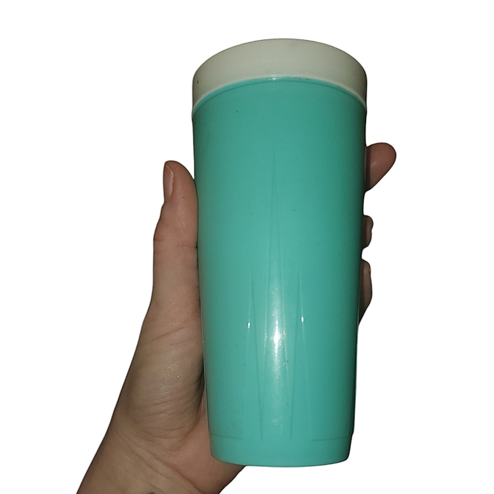 Vintage insulated turquoise tumbler